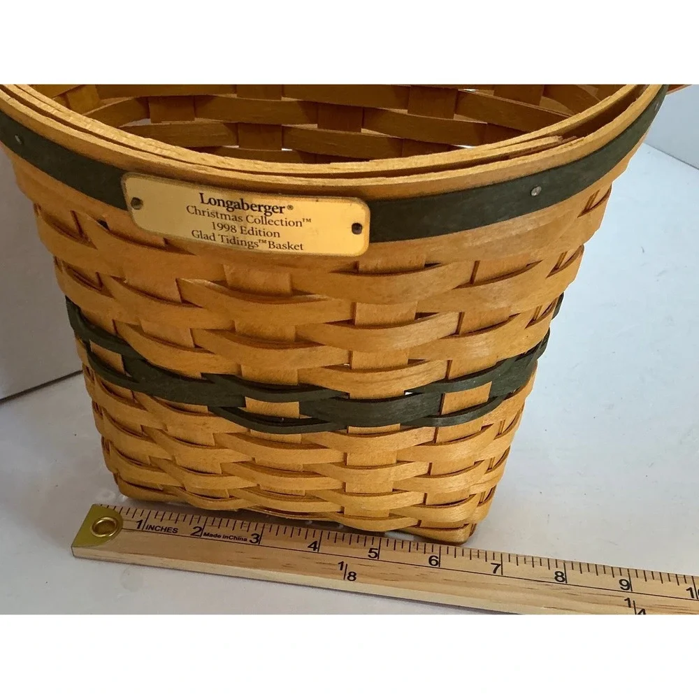 Longaberger Vintage‎ 1998 Christmas Collection Glad Tidings Basket Green Trim